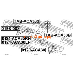 Сайлентблок переднего рычага задний Geely Emgrand X7 Febest TAB-ACA30B. Вид 2