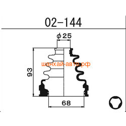 Пыльник ШРУСа внутреннего Chery: Fora, M12; Great Wall: Hover H2, H3, H5 Maruichi 02-144